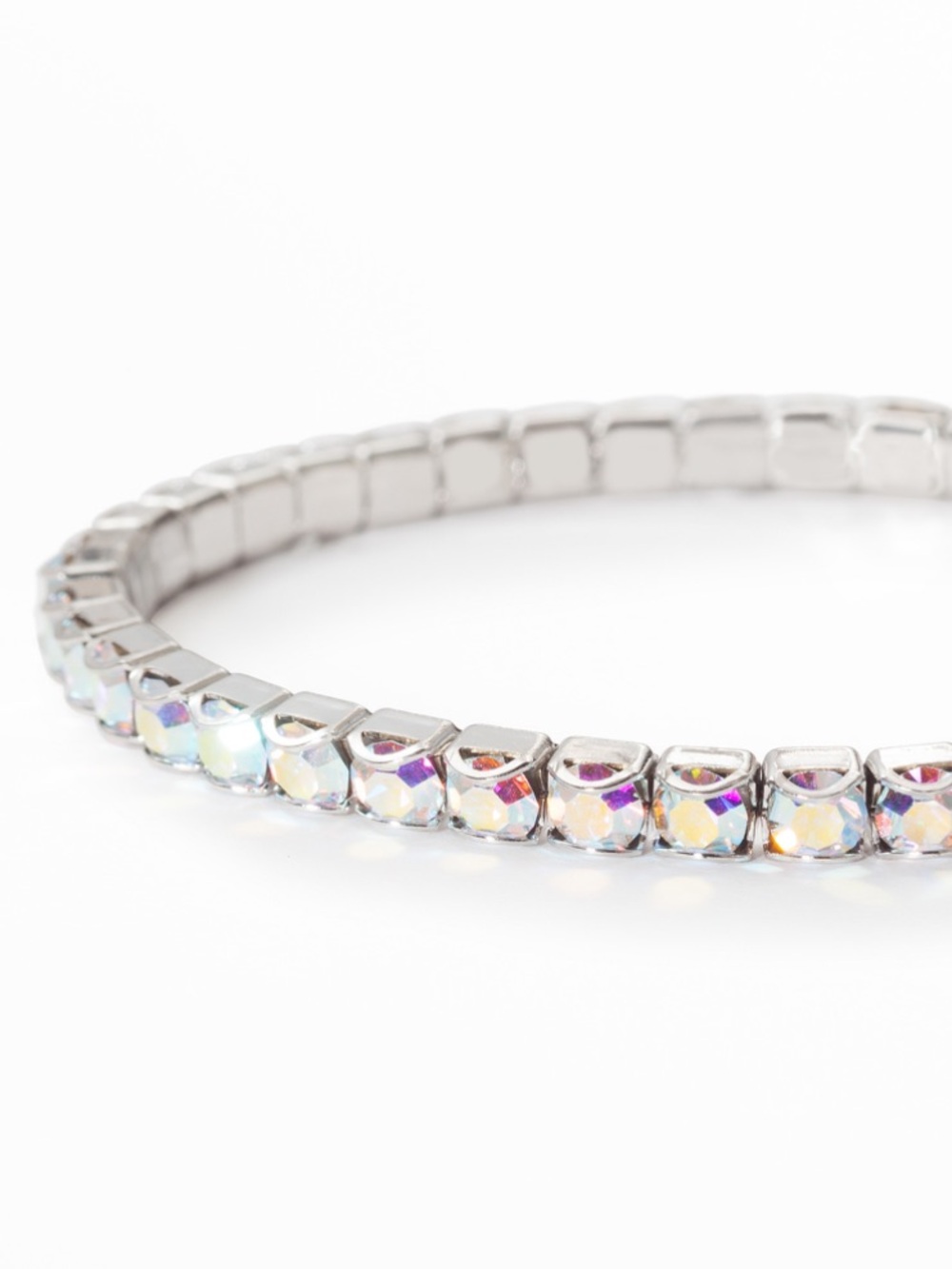 Touchstone Crystal Aurore Boreale Silver-Tone Stretch Bracelet - BNIB